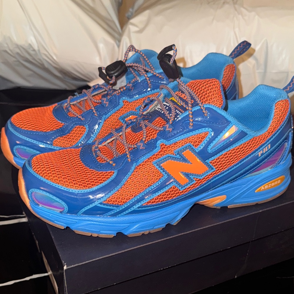 Blue and Orange New Balance 740 Athletic Sneakers